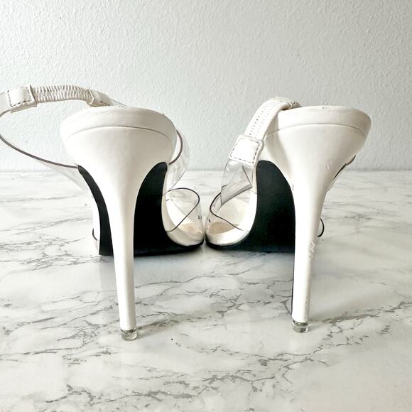 BSS Millie Transparent Clear White Stiletto Slingback Heels Women’s EU Size 40 - Picture 6 of 12